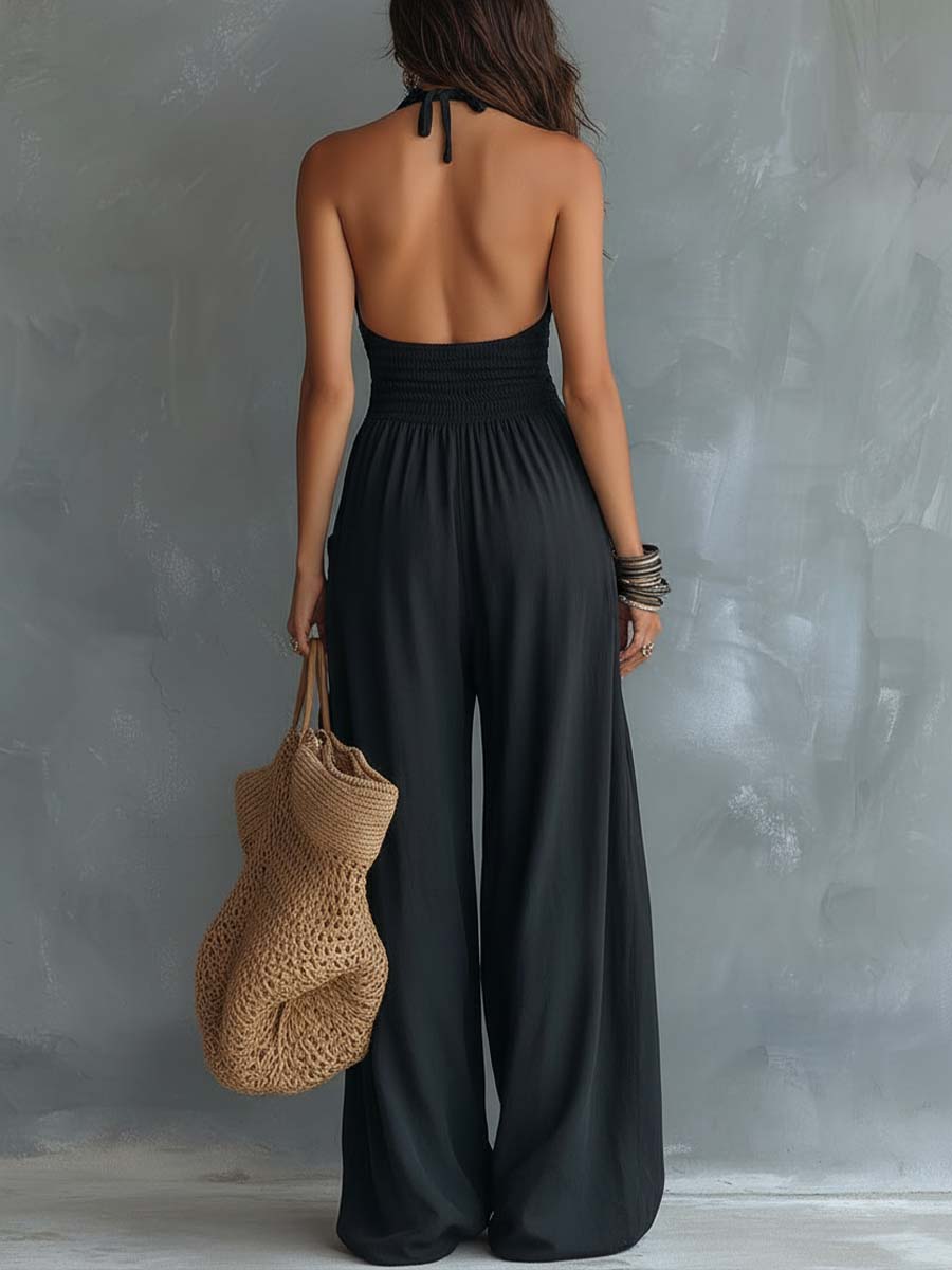 Cassandra | Lace Halter Jumpsuit