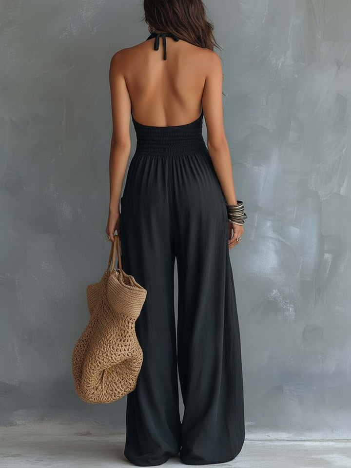 Cassandra | Lace Halter Jumpsuit