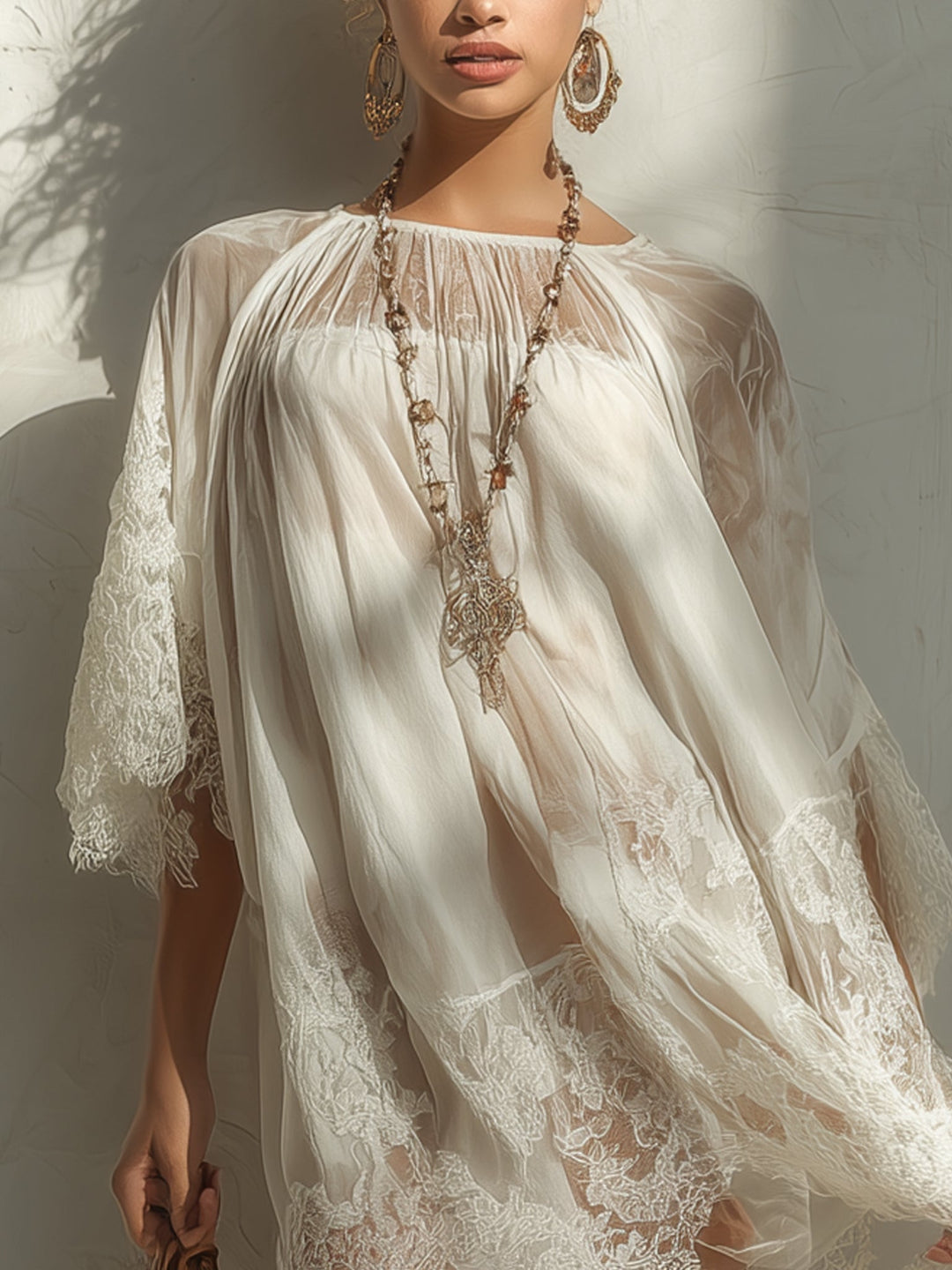 Elowen | Lace Chiffon Dress
