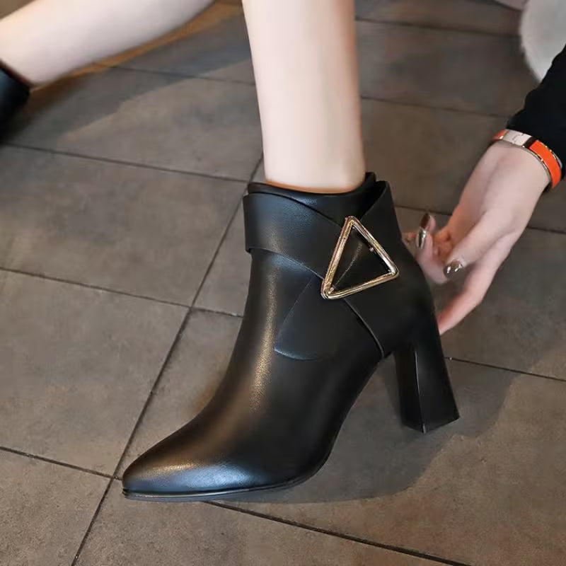 Clara | Thick Heel Ankle Boots