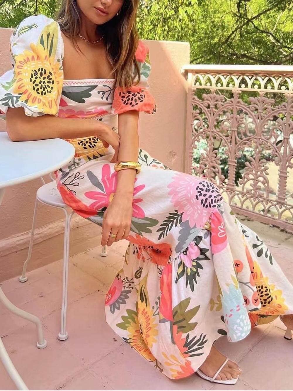 Fiona | Floral Print Maxi Dress