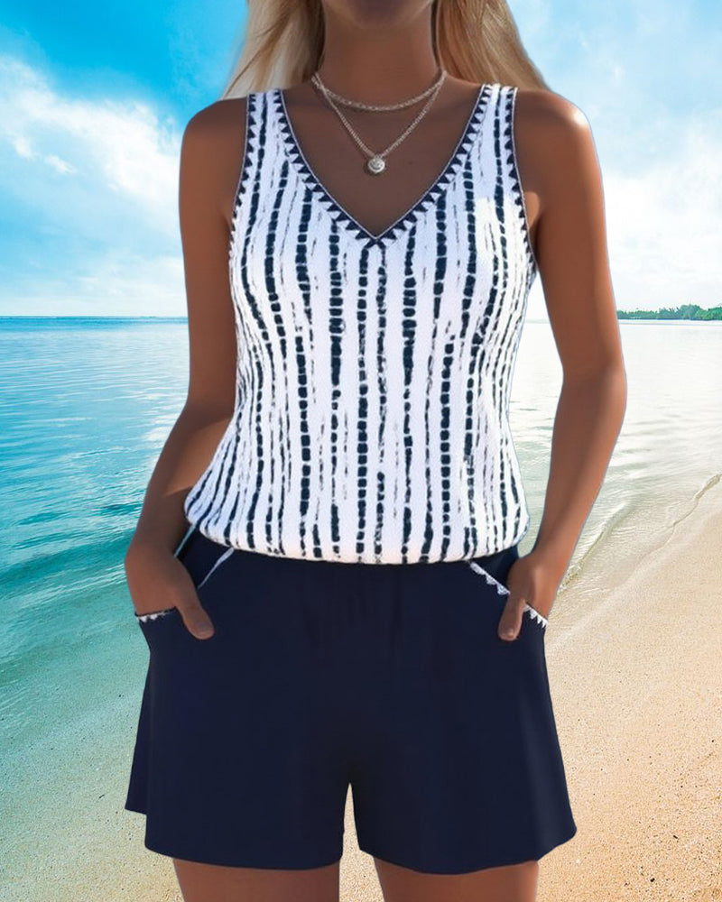 Lila | V-Neck Swimsuit Set
