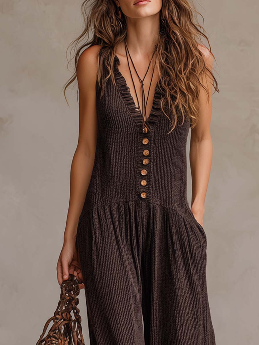 Livia | Ruffle Neck Jumpsuit
