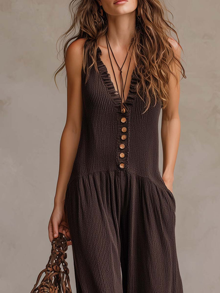 Livia | Ruffle Neck Jumpsuit