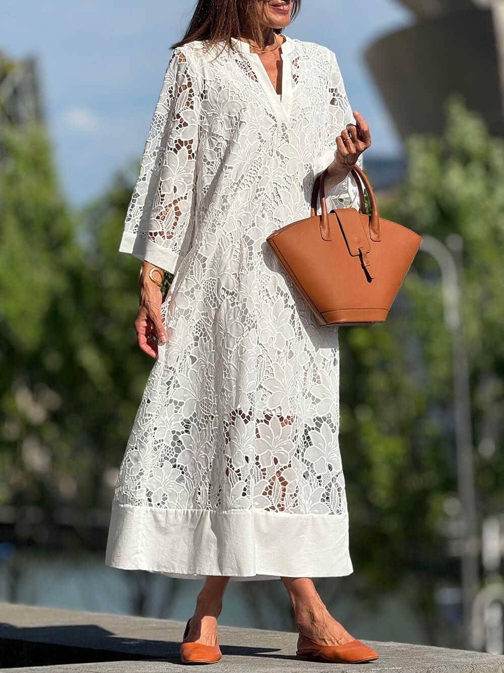 Ariadne | V-Neck Midi Dress