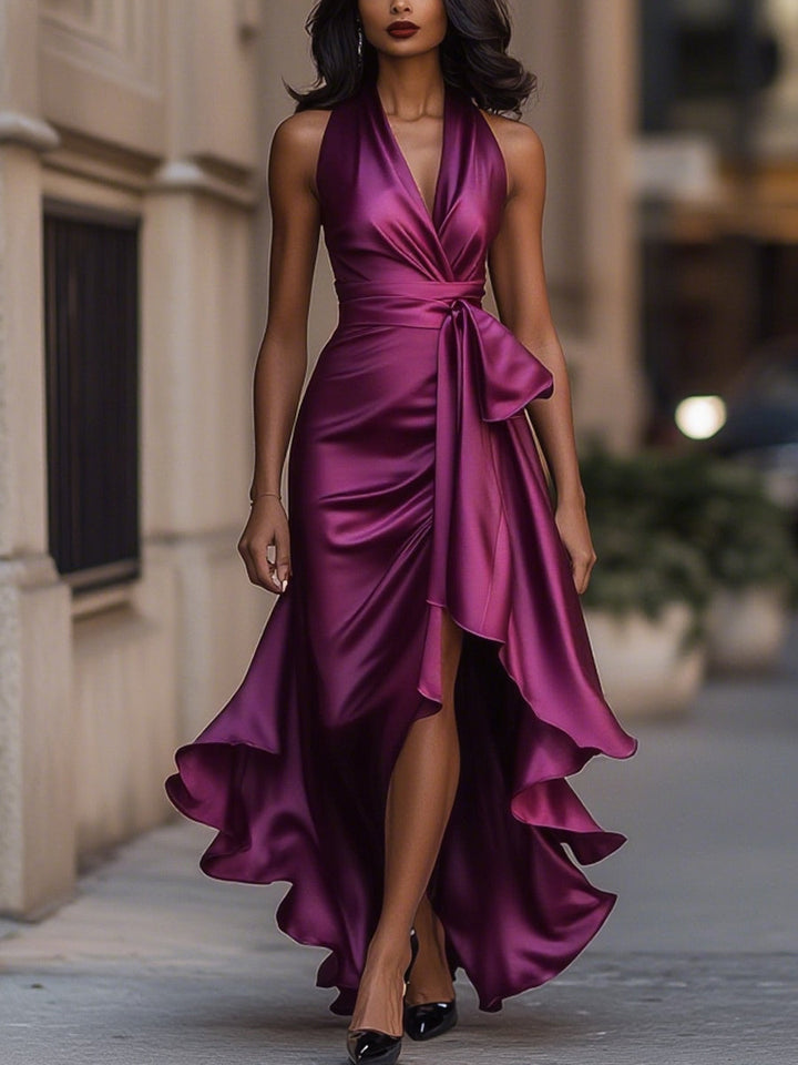 Cassandra | Satin Ruffle Gown