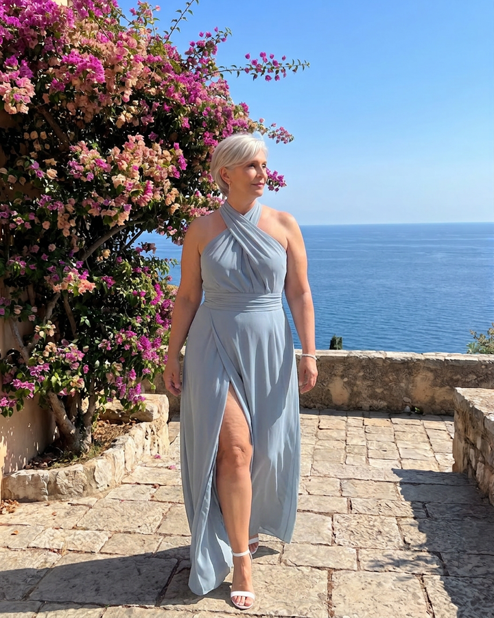 Elowen | Draped Side Slit Dress