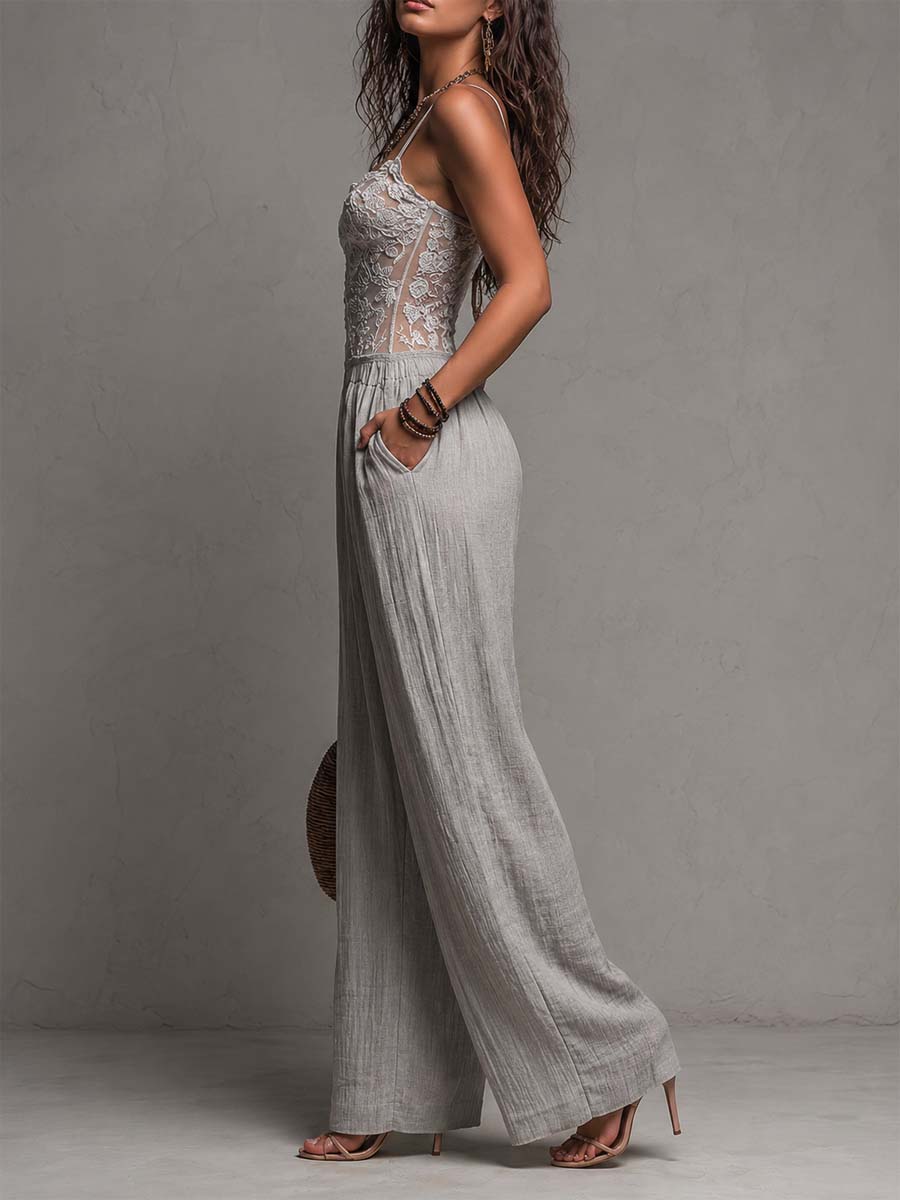Marisol | Lace Wide-Leg Jumpsuit