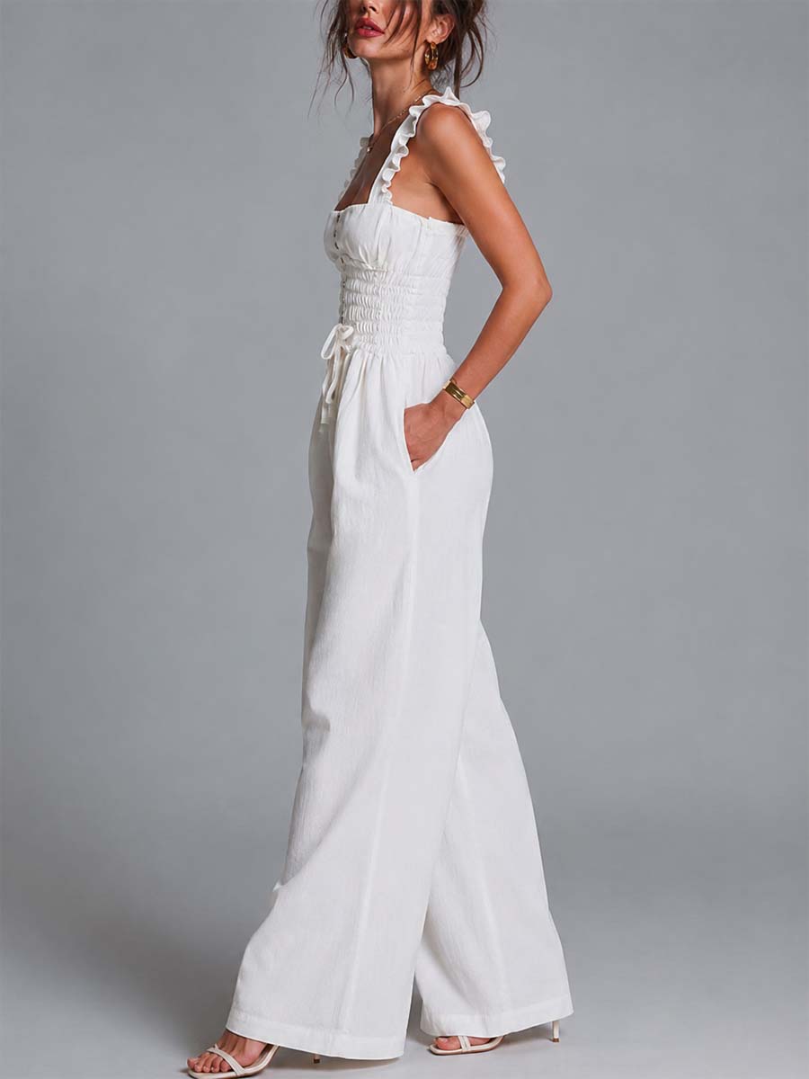 Elena | Ruffled Wide-Leg Jumpsuit