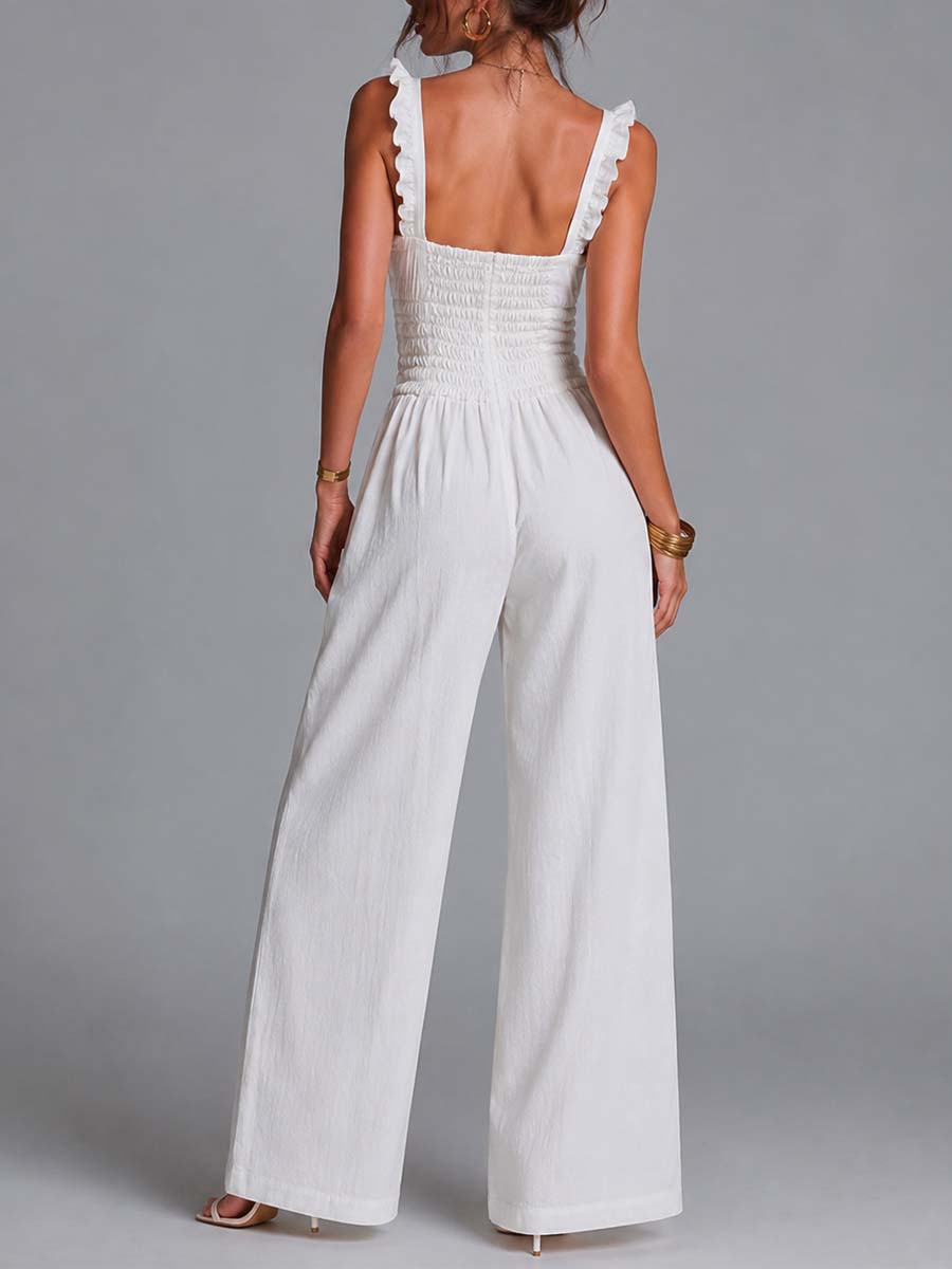 Elena | Ruffled Wide-Leg Jumpsuit