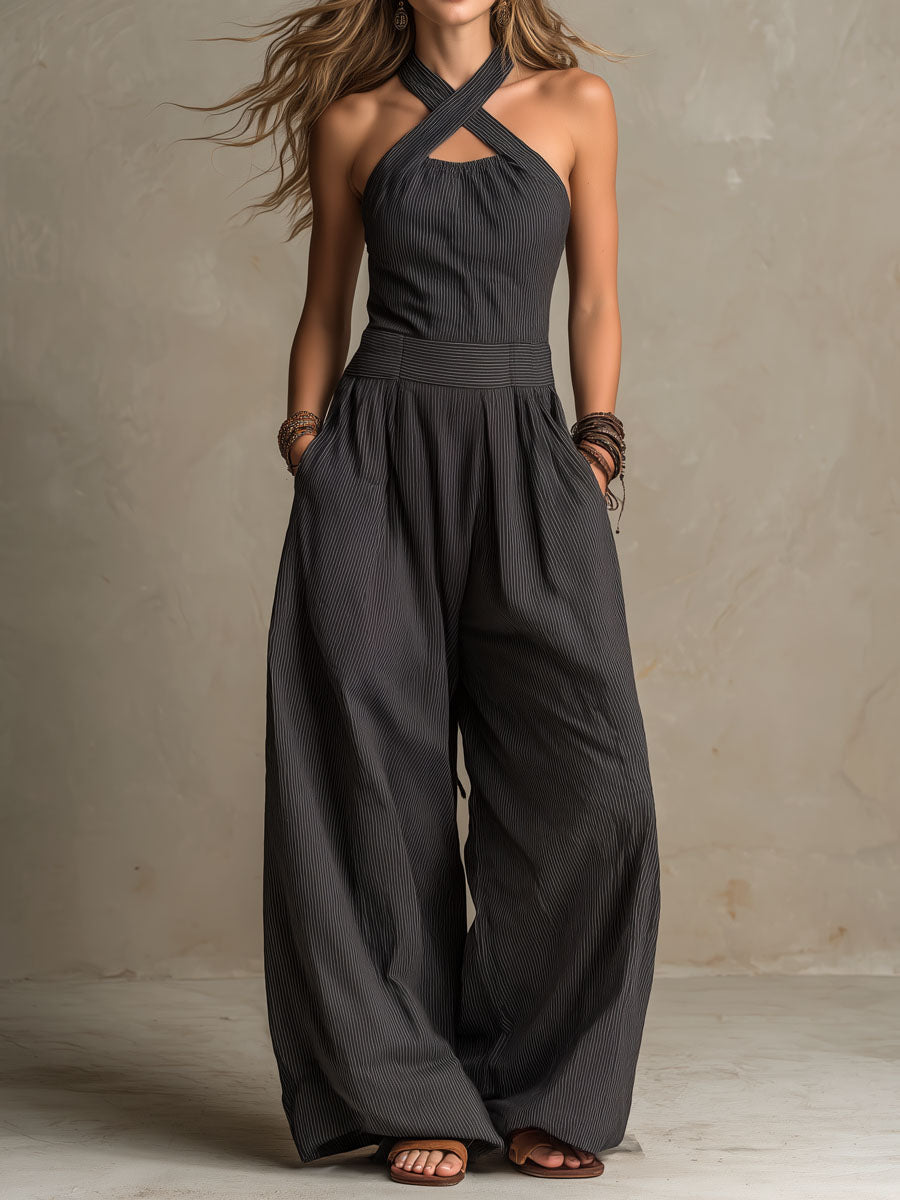 Elowen | Crisscross Wide-Leg Jumpsuit