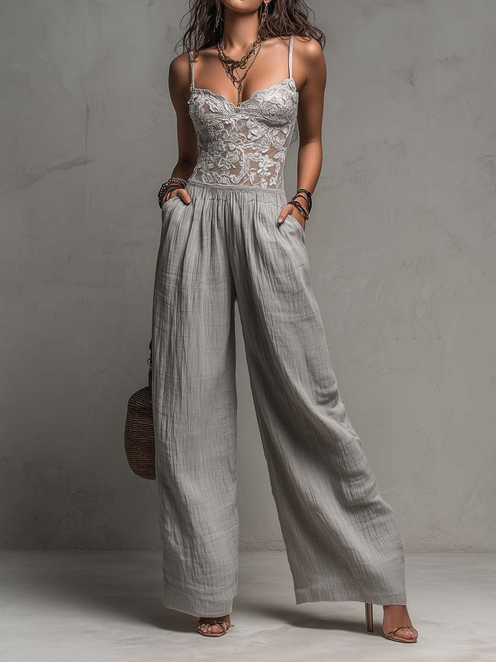 Marisol | Lace Wide-Leg Jumpsuit