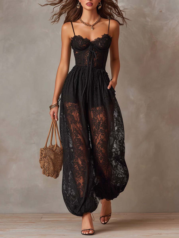 Elowen | Lace Spaghetti-Strap Jumpsuit