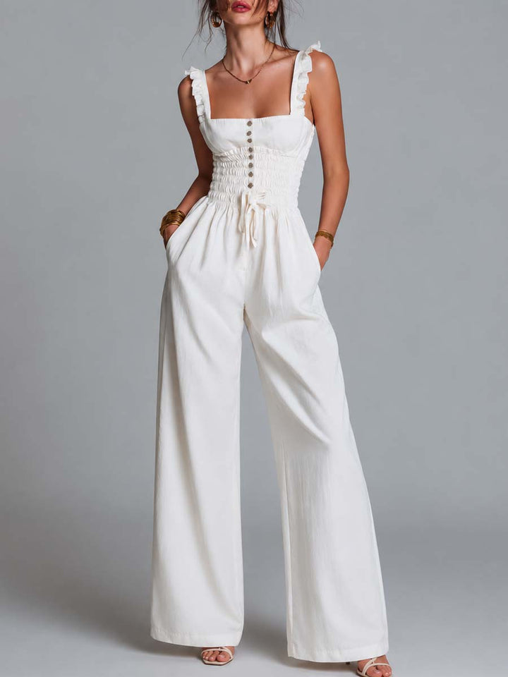 Elena | Ruffled Wide-Leg Jumpsuit