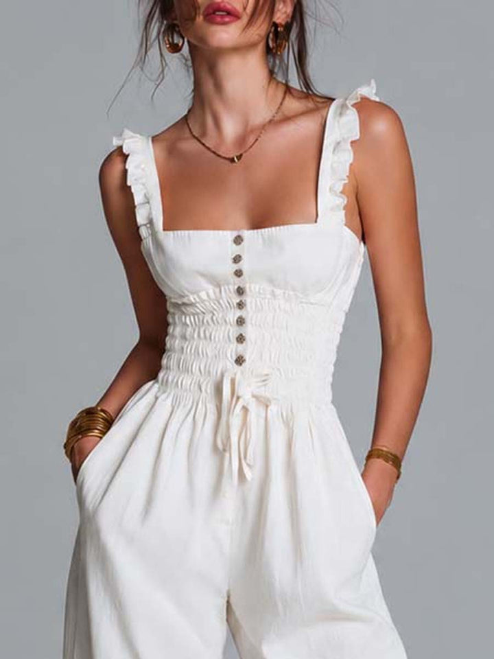 Elena | Ruffled Wide-Leg Jumpsuit
