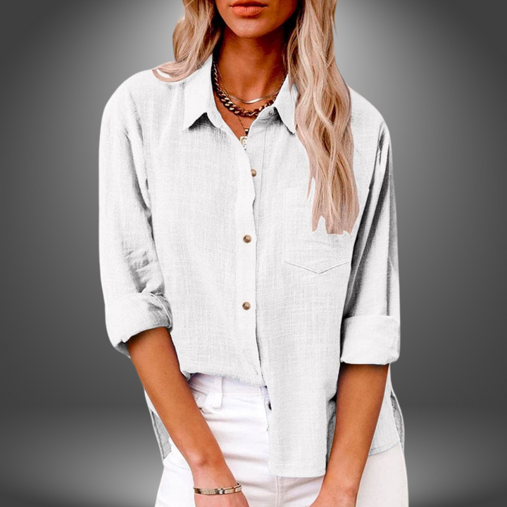 Isolde | Linen Button-Up Blouse