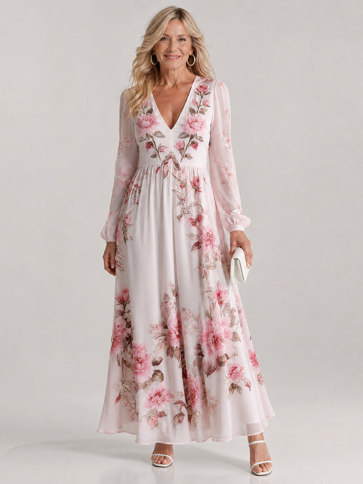 Zara | V-Neck Long Sleeve Dress