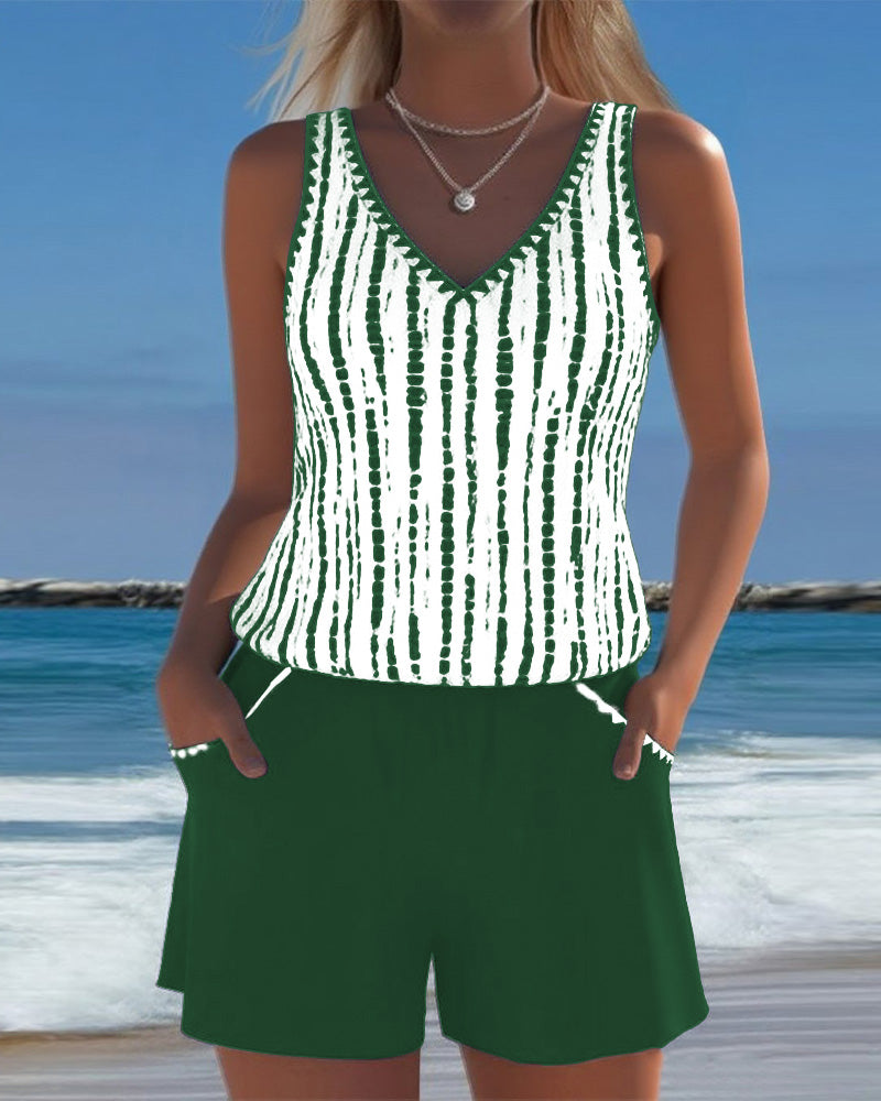 Lila | V-Neck Swimsuit Set