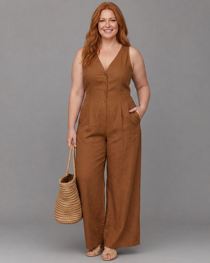 Vivienne | Sleeveless Wide Leg Jumpsuit