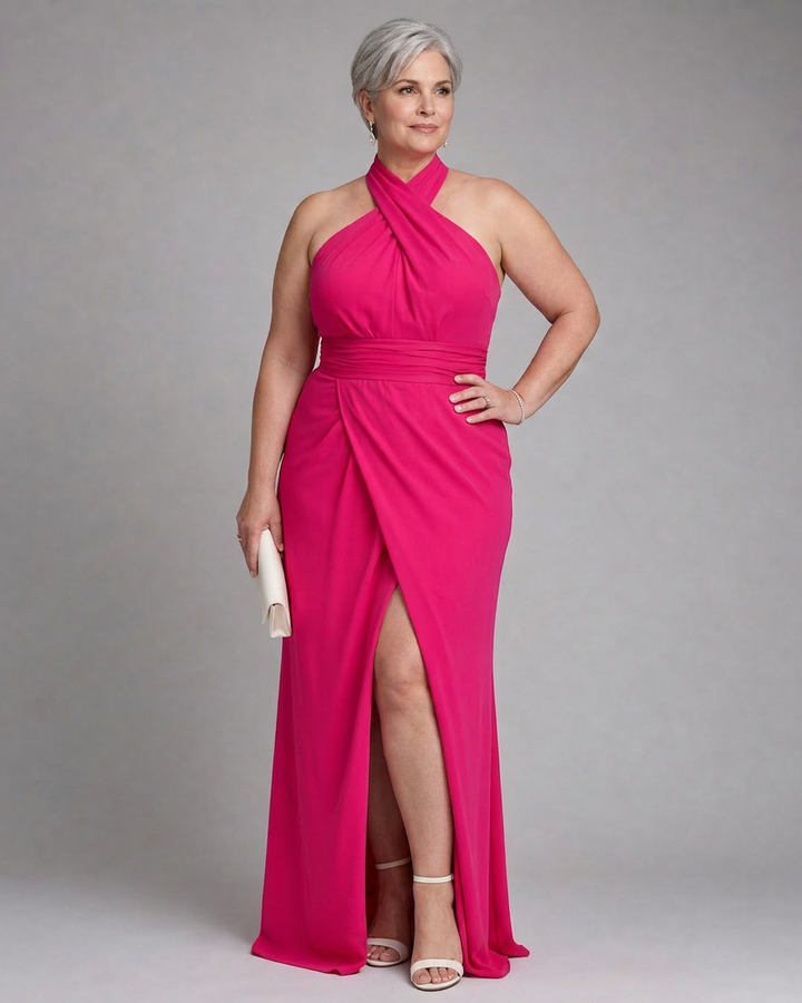 Elowen | Draped Side Slit Dress