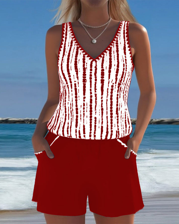 Lila | V-Neck Swimsuit Set