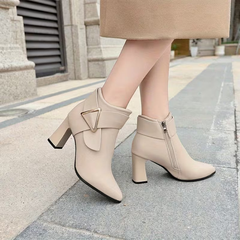 Clara | Thick Heel Ankle Boots