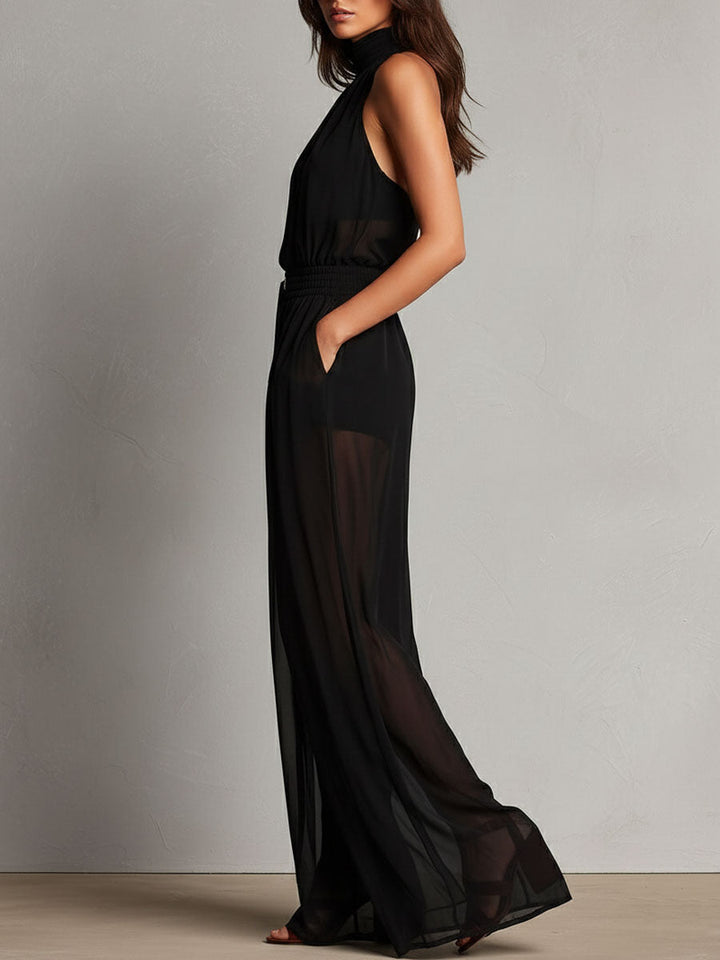 Lila | Sheer Halter Jumpsuit