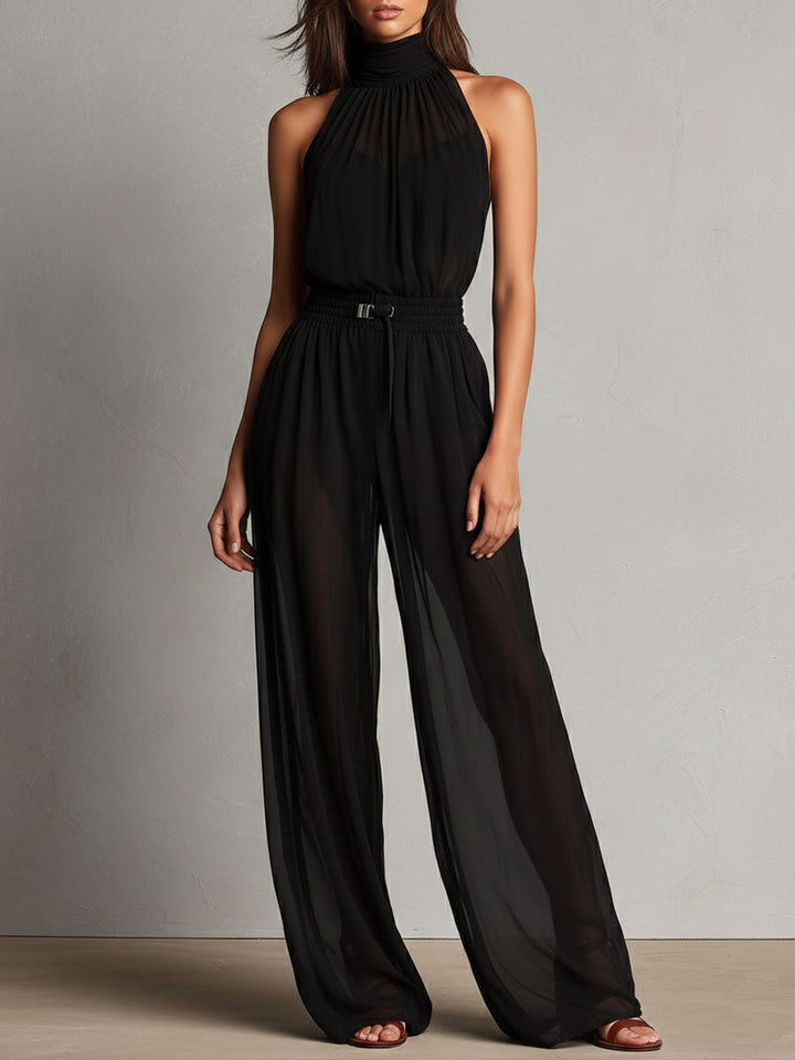 Lila | Sheer Halter Jumpsuit