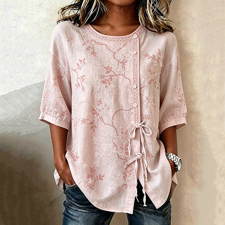 Cassandra | Leaf Print Blouse