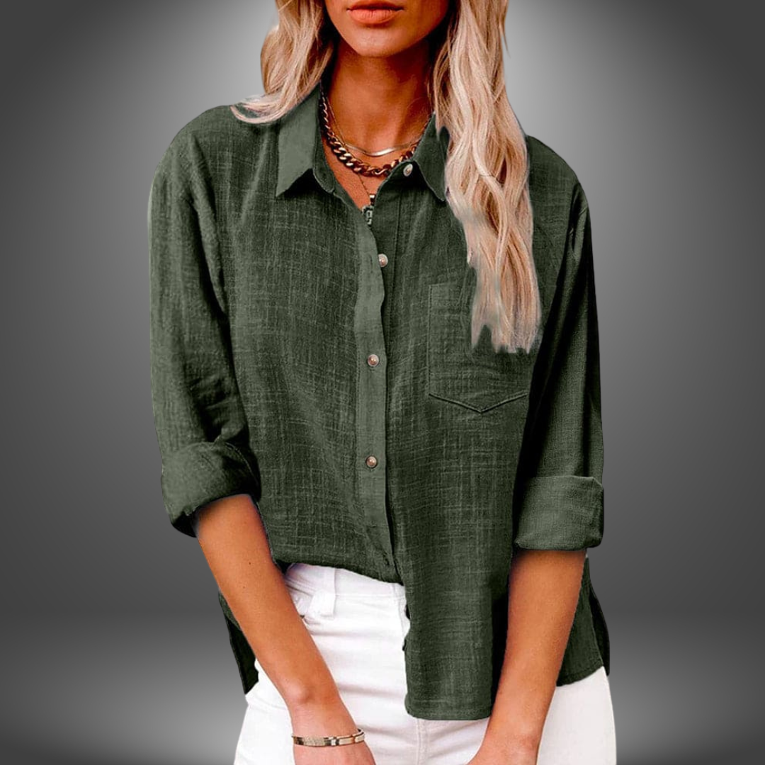 Isolde | Linen Button-Up Blouse