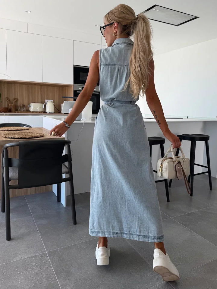 Evelyn | Denim Maxi Dress