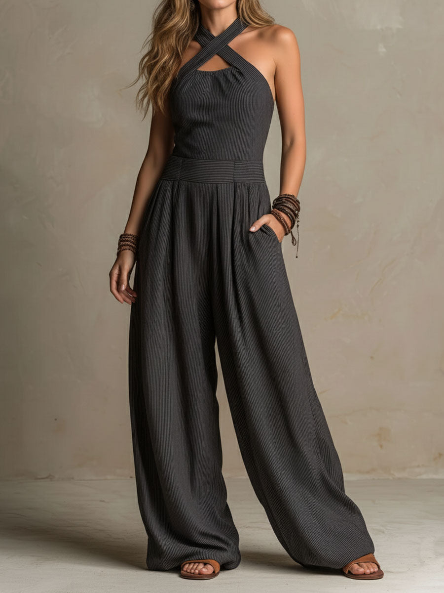 Elowen | Crisscross Wide-Leg Jumpsuit