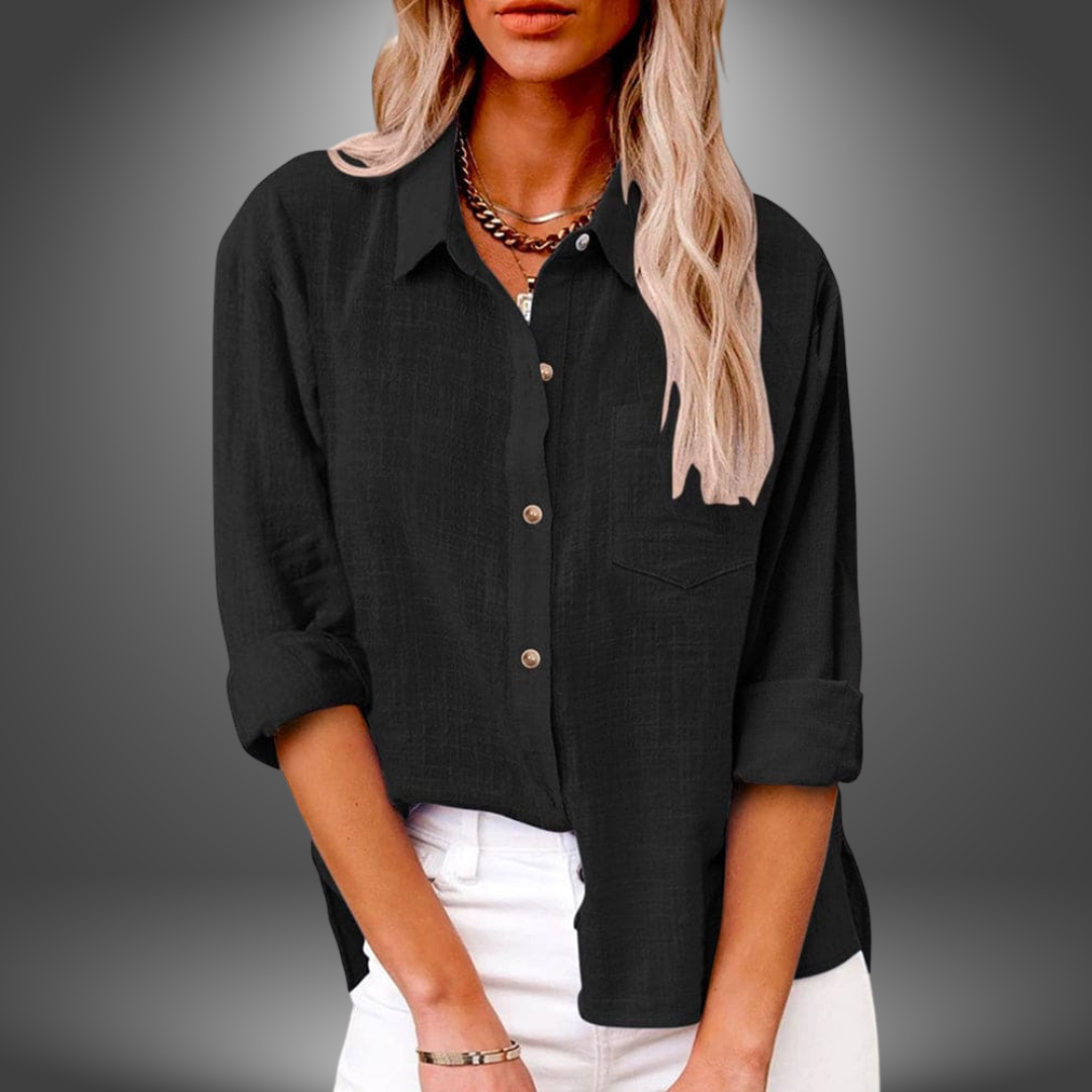 Isolde | Linen Button-Up Blouse