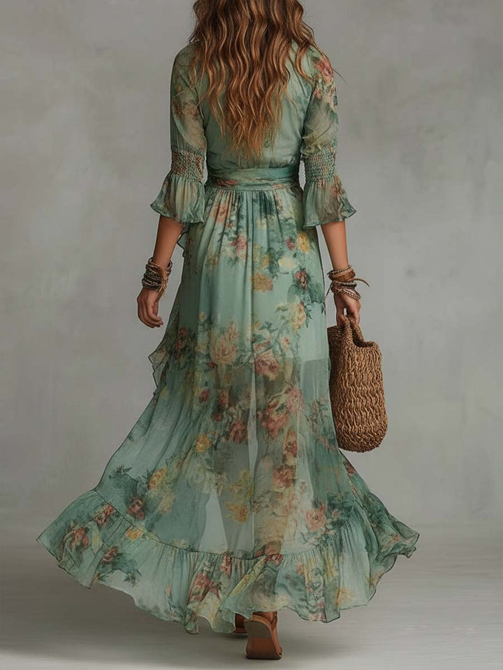Cassandra | Boho Floral Maxi Dress