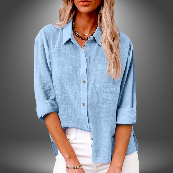 Isolde | Linen Button-Up Blouse