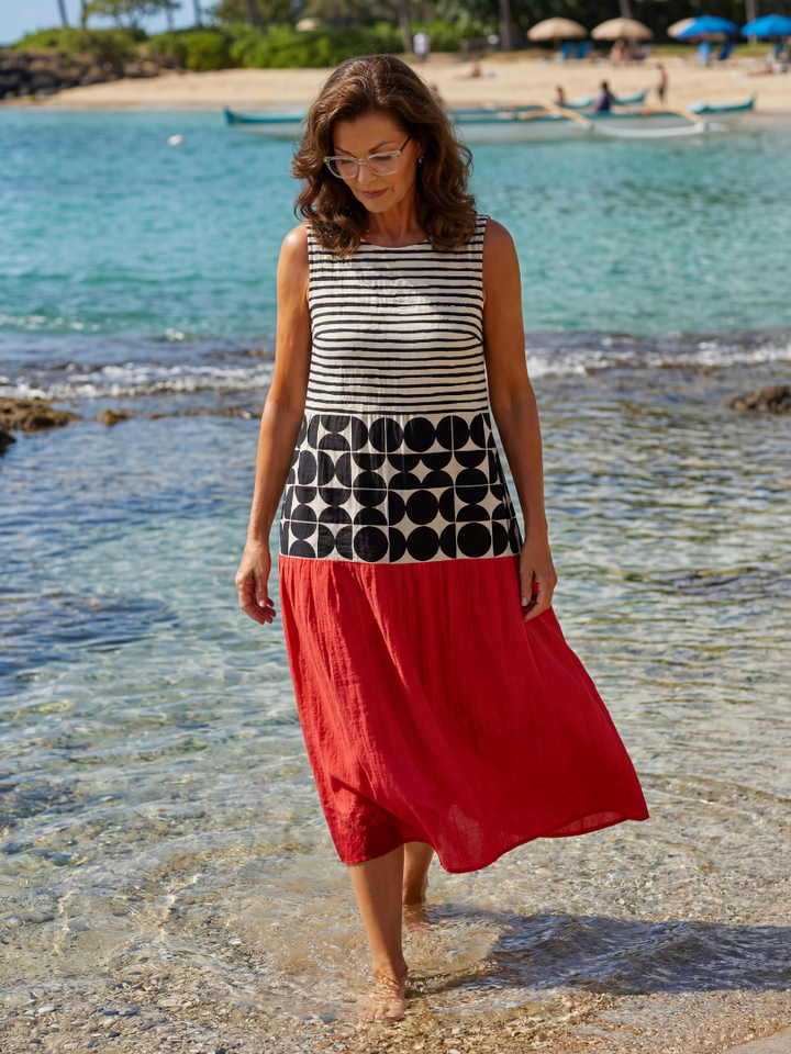 Elowen | Striped Midi Dress