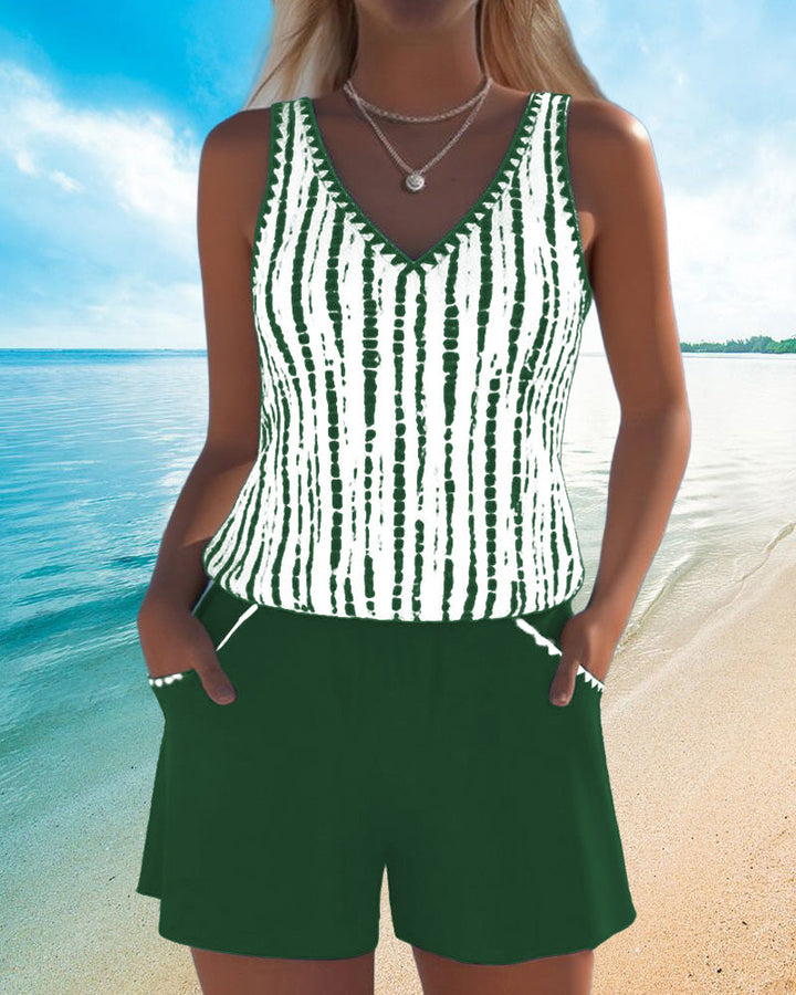 Lila | V-Neck Swimsuit Set