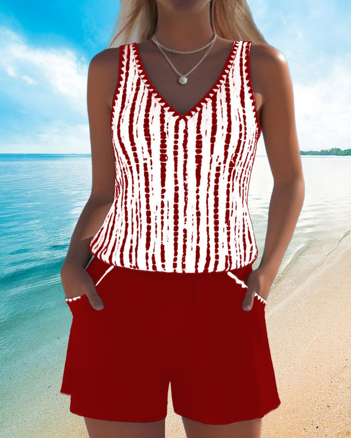 Lila | V-Neck Swimsuit Set
