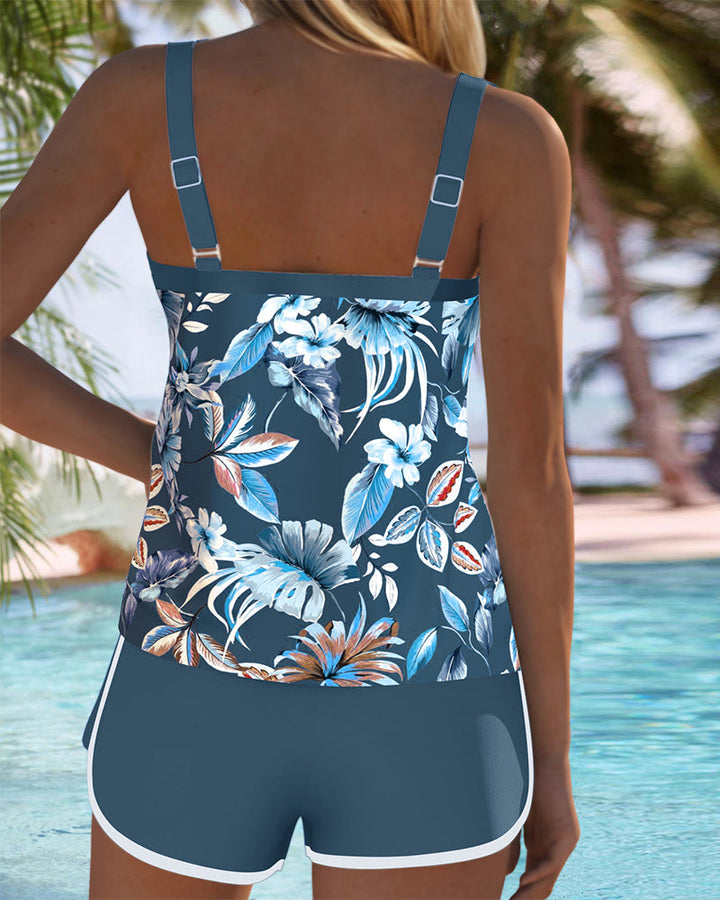 Lila | Sleeveless Printed Tankini