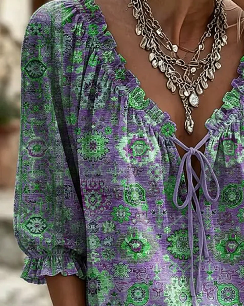 Elodie | Vintage Print Blouse