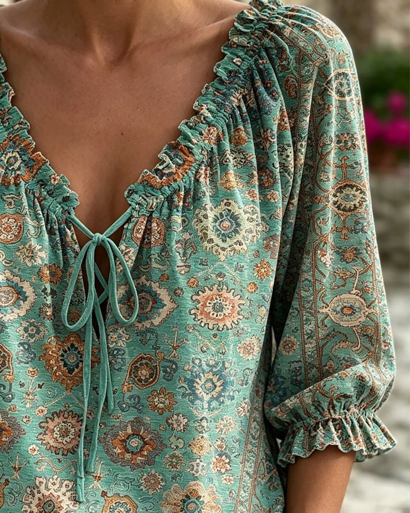 Elodie | Vintage Print Blouse
