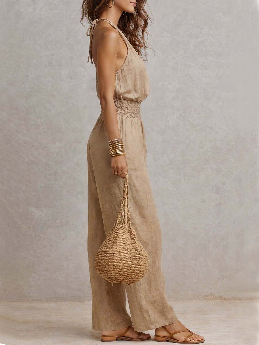 Vivienne | Linen Wide Leg Jumpsuit