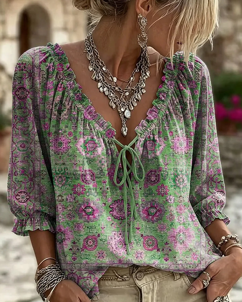 Elodie | Vintage Print Blouse