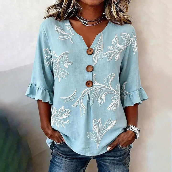 Fiona | Leaf Print Blouse