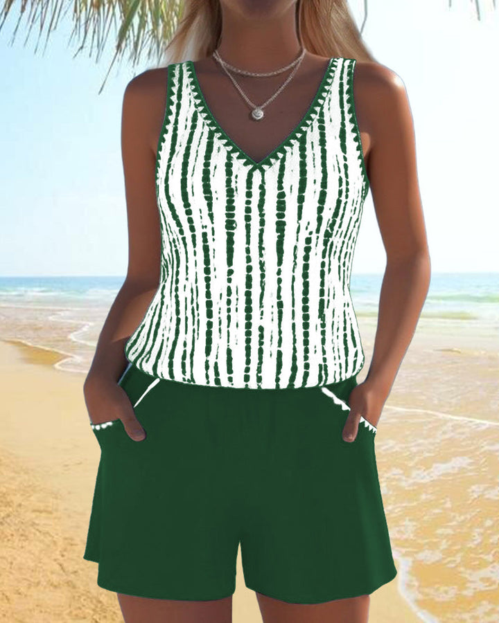 Lila | V-Neck Swimsuit Set