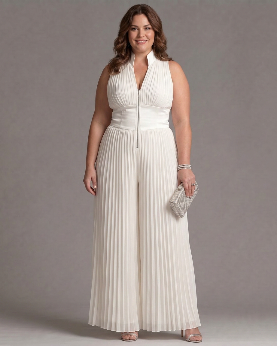 Amara | Pleated Wide Leg Jumpsuit