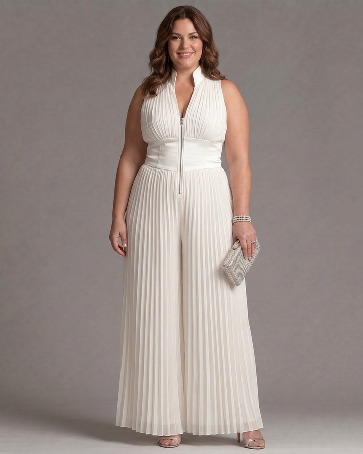 Althea | Pleated Wide Leg Jumpsuit