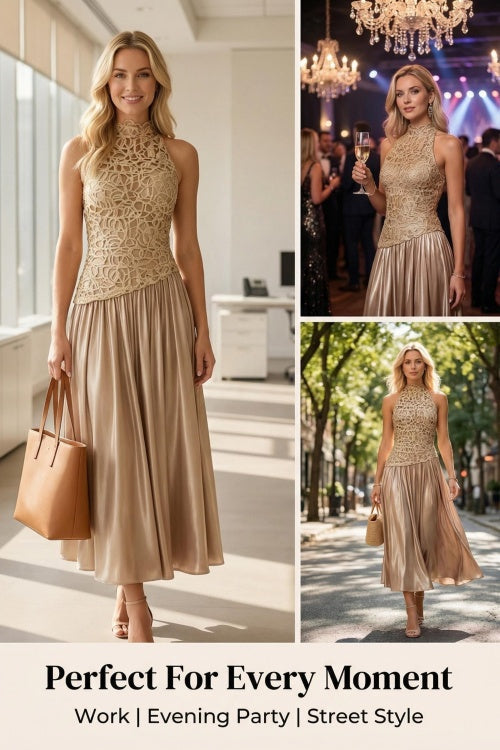 Lila | Lace Splice Maxi Dress