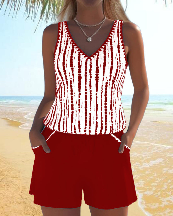 Lila | V-Neck Swimsuit Set