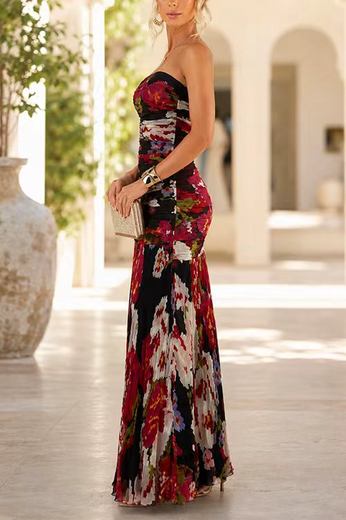 Clara | Floral Chiffon Maxi Dress
